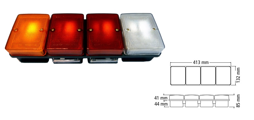 1600V - JGO.FAROS TRASERO X 4 C/VENTANA